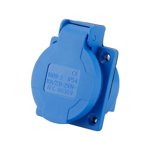 Màu xanh Nhà ở phổ IP54 công nghiệp <span class=keywords><strong>220V</strong></span> -250V điện tử 3pins 10A ổ cắm chống thấm nước cắm cho đường sắt - Product Image 1