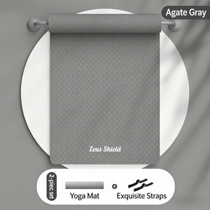 Tapete de Yoga Ecológico Gris Universal de 6mm TPE, con Correa de Transporte, Antideslizante, Plegable, Duradero, con Logotipo Personalizado, Impresión UV, Impermeable - Product Image 1