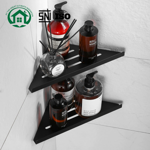 Pano.V Black Carbon steel Bathroom Corner Wall Shelf Holder Hanging <b>Shower</b> Organizer <b>Storage</b> - Product Image 1