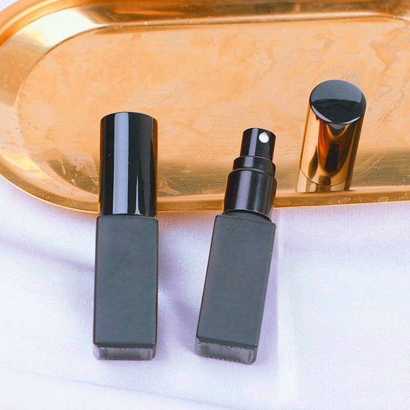 matt black square perfume bottle 3ml 5ml 10ml