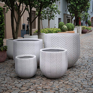 Pots de jardinage d'extérieur durables et écologiques en fibre de verre émaillée multicolores, best-sellers, avec trou de drainage Meiling - Product Image 4
