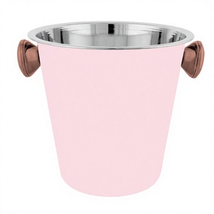 Seau à champagne 22 cm vin champagne bière refroidisseur seau à glace seau à vin en acier inoxydable avec impression de mots - Product Image 1