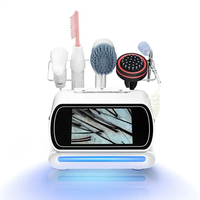 Analyseur de cheveux et de peau multifonctionnel professionnel 5 en 1, machine d'analyse du cuir chevelu, massage pour le soin du cuir chevelu et la croissance des cheveux