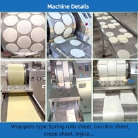 Máquina Automática para Hacer Envolturas de Rollitos Primavera / Máquina para Hacer Hojas de Masa para Rollitos Primavera con Control de Temperatura