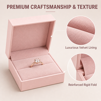 Boîte cadeau pliable et recyclable personnalisée pour bijoux, avec insert en éponge pour ensemble bague et boucles d'oreilles, emballage gaufré, commandes de marque