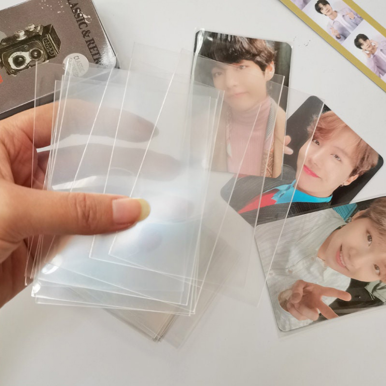 pvc acid free card sleeves Pack of 100x 66x91mm clear for TCG Standard cards (perfect fit for sports cards) UniKeep mini page protectors are archival safe so you can enjoy your collections for years to come. [The Standard] Premium Clear Photocard