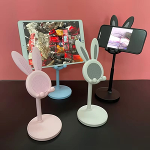 Hot Selling Cute Rabbit Telescopic <b>Desktop</b> <b>Stand</b> Folding <b>Desktop</b> Phone Holder Live Streaming Height Adjustment Phone Holder - Product Image 1