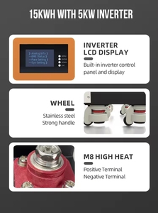 Sistema de Almacenamiento de Energía Solar Todo en Uno de 51.2V 16S 16kWh+5kW con Batería de Iones de Litio de 5kW 300Ah para el Hogar, CAN Grid Smart BMS - Product Image 2
