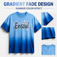 OEM-Hersteller Übergroßes 250GSM Dip-Dye Bedrucktes T-Shirt Sommer Hip-Hop Premium Baumwolle Streetwear Kurzarm-T-Shirt für Herren
