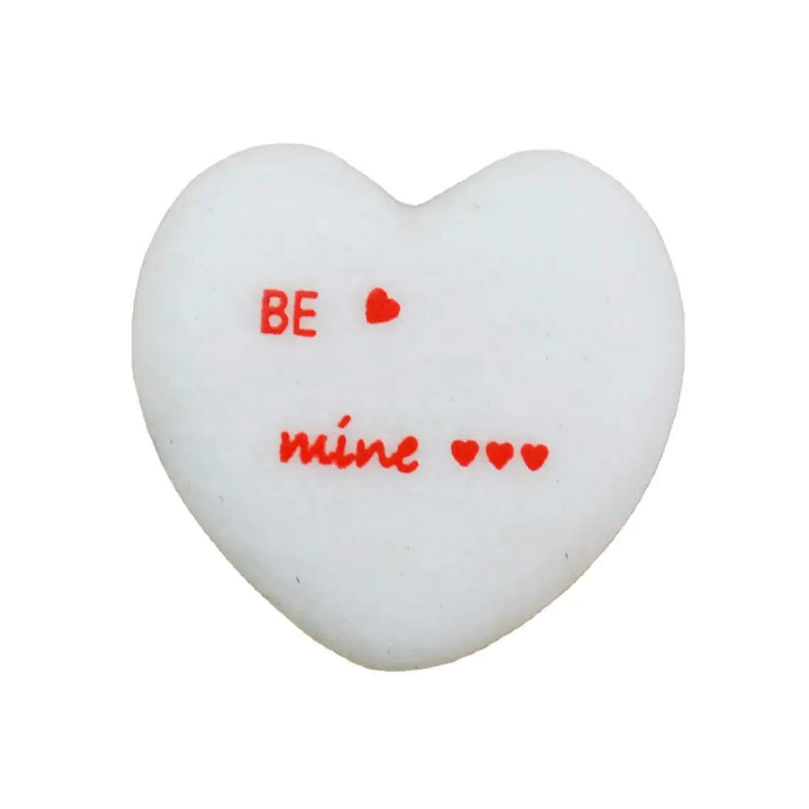 100% Narutral Marble Heart Shape With Red Printing Custom Made Stone Crafts Small Pocket Stones For Low Price