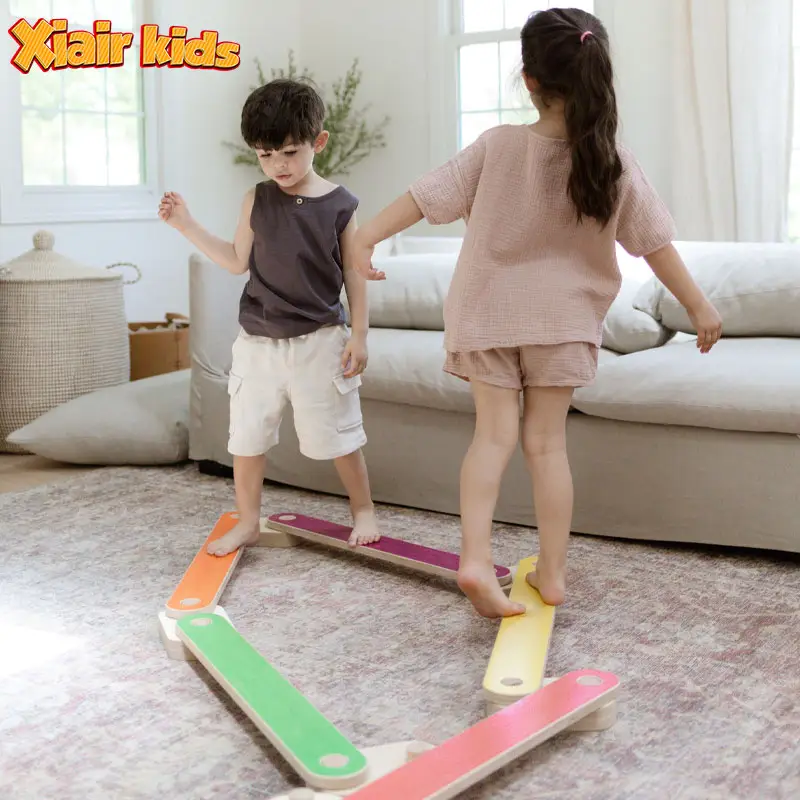 Xiair Montesssori bambini trave di equilibrio pietre miliari per bambini bordo di equilibrio per interni giocattolo per bambini palestra trave a ostacoli per bambini