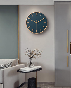 Léger américain atmosphère de luxe bureau simple filet <span class=keywords><strong>rouge</strong></span> créatif <span class=keywords><strong>horloge</strong></span> murale <span class=keywords><strong>design</strong></span> moderne - Product Image 4
