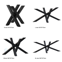 Base de table de restaurant en acier inoxydable robuste meubles de jambe d'araignée modernes pour salon pour restaurants et usage domestique