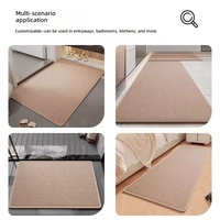 Tapis de cuisine anti-fatigue personnalisé en lin, fabriqué à la machine, absorbant, moderne, tissé, écologique, antidérapant en caoutchouc