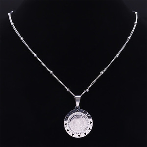 Medallas <span class=keywords><strong>San</strong></span> St Saint Benedict <span class=keywords><strong>Medalla</strong></span> Cruz Moda Acero inoxidable Joyería <span class=keywords><strong>de</strong></span> moda Collares colgantes Anti deslustre Zircon Mujer - Product Image 3