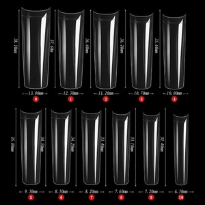 Últimas 550 Uñas Postizas Francesas XXL Rectas de Acrílico con Punta Cuadrada y Logotipo Personalizado, Puntas de Uña Rectas Tipo Concha - Product Image 5