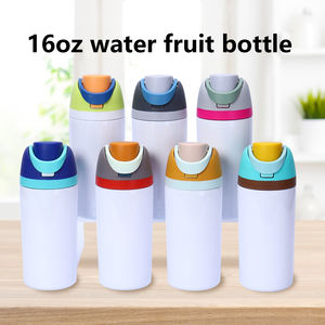 Vaso Térmico de Sublimación de 16 oz Estilo USA Botella de Agua para Frutas con Tapa Abatible Tapas Multifuncionales Tazas Rectas Blancas para Sublimar - Product Image 6