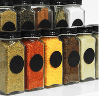 Vente en gros 100ml Mini carré pot à épices en verre pour le stockage des aliments pour les épices pot en verre ensemble avec couvercle personnalisé accepter