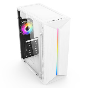 Atx Mid Tower Computer Case With Side Panel <b>Window</b> Steel Desktop Usb Front Ports Rainbow Led <b>Lighting</b> - Product Image 4