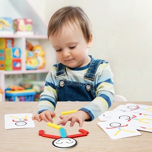 Piccolo Uomo di Legno Creativo Ginnastica Sportiva Puzzle Educativo Divertente <span class=keywords><strong>con</strong></span> Bastoncini di Varie Forme per Asilo - Product Image 4