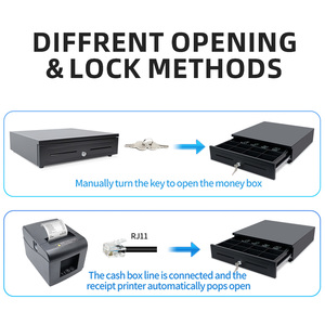 GTCODESTAR GT-410F Cash Register Drawers Theavy Duty Steel Slide Cash Drawer Pos 5 <strong>Bill</strong> 8 Coin Lock <strong>Box</strong> Drawer Replacement Tray - Product Image 3