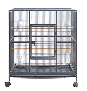 Cage d'élevage pour oiseaux de compagnie extra large 601 de Bangkok Factory, cage à oiseaux en fer de haute qualité, plateau en plastique, écologique, 77x46x90cm - Product Image 2