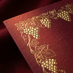 Tarjetas de Agradecimiento Personalizadas con Diseño de Viñedo en Relieve y Lámina Dorada, Color Vino Borgoña, para Bodas Otoñales, Regalos Corporativos, Tarjetas de Felicitación al por Mayor - Product Image 2