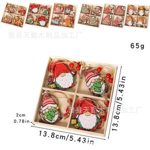 Adornos decorativos navideños de madera, figuras decorativas cuadradas de hombre de jengibre de dibujos animados, nuevos muñecos sorpresa transfronterizos. - Product Image 2