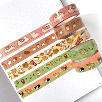 Ruban adhésif washi japonais imprimé sur mesure avec motif animal, ruban de masquage adhésif acrylique, autocollants washi en gros
