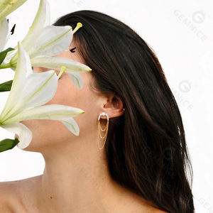 Gemnel Luxury Wedding Jewelry 925 Pendiente de perlas de agua dulce de plata - Product Image 2