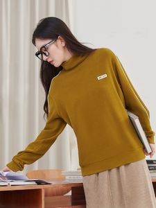 เสื้อพูลโอเวอร์ผ้าฝ้ายฟลีซสำหรับผู้หญิง คอตั้งสองชั้น พิมพ์ลายโลโก้แบบกำหนดเองคุณภาพสูงด้วยเทคนิคการถ่ายเทความร้อน - Product Image 2