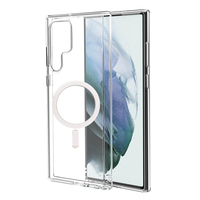 Pour Samsung Galaxy S25 S24 Plus S23 FE S22 Ultra Couverture Arrière PC Transparent Magnétique Acrylique Cristal Clair Antichoc Téléphone Cas