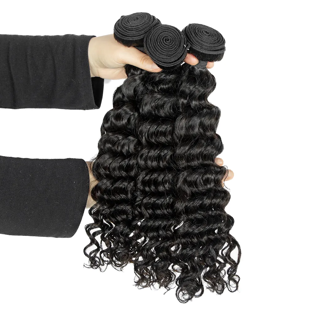 Wholesale hair weaves distributors deep wave weaves peruvian and brazilian human hair grade 8a natural human hair