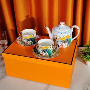 Collection de services à thé et de tasses en céramique de luxe européenne, best-seller, en porcelaine osseuse - Product Image 3