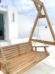 Premium Teak Wood Outdoor <strong>Swing</strong> Bench With Cushion Heavy Duty <strong>a</strong> <strong>Frame</strong> Garden Patio <strong>Swing</strong> <strong>for</strong> Villa - Product Image 5