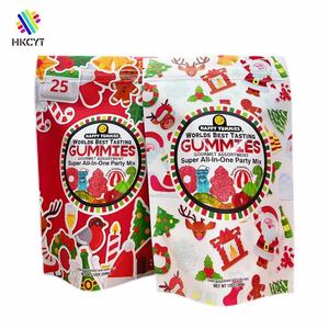 Custom Printed Christmas Candy Stand-Up Pouches, Airtight Reusable Holiday Candy <b>Packaging</b> <b>Bags</b> - Product Image 2