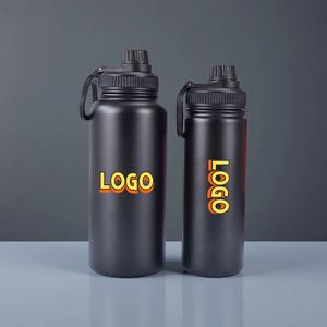 Stainless Steel Water Bottles - Includes <b>Straw</b> Lid Spout/Chug Leak Proof - 32 oz Water Bottles Metal Water Bottle - Product Image 1