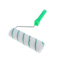 Offre spéciale échantillon gratuit de brosse à rouleau usine pinceau à rouleau couverture en tissu pinceau à rouleau à rayures vertes avec manche vert