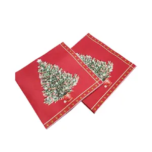 Пользовательские высококачественные 3-слойные рождественские бумажные салфетки размером 33x33 см для вечеринки