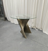 Table Ronde à Gâteau Dorée, Vente Directe Usine, Présentoir à Desserts de Mariage, Mobilier de Luxe pour Banquets et Réceptions