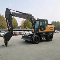 Excavator Hidrolik Roda 18 Ton Mesin Cu.m.min.s Pompa K.aw.a.sa.ki Kapasitas Bucket 0.8m untuk Konstruksi Jalan Efisiensi Tinggi