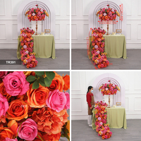 DKB – Nouvelle rangée de fleurs artificielles en soie, effet toucher réel, pour décoration de mariage, vente en gros, chemin de table floral pour événements nuptiaux