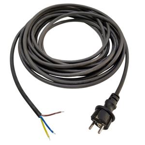 Cordon d'<span class=keywords><strong>alimentation</strong></span> H07RN-F 3CX1mm2 avec fiche européenne droite et extrémité dénudée étamée, gaine en caoutchouc, fiche européenne droite vers extrémité dénudée de 5 cm - Product Image 2