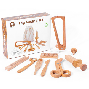 Montessori-Boîte à <span class=keywords><strong>outils</strong></span> <span class=keywords><strong>en</strong></span> <span class=keywords><strong>bois</strong></span> pour enfant, jouets éducatifs précoces, bricolage, maquillage, sac docteur - Product Image 1