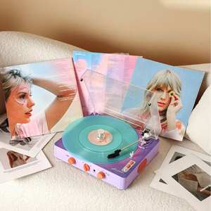 Factory Custom Modern Desktop Vinyl Record Player 3 Speed BT FM Radio Turntable CD Vintage Player Home Decor High Fidelity Audio - Product Image 6