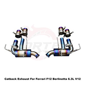 Système d'échappement Catback à soupapes en titane bleu Vortex pour Ferrari F12 Berlinetta 6.3L V12 2012-2017, kit de montage direct pour course - Product Image 4