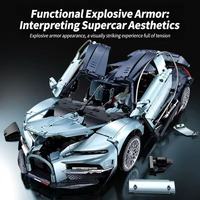 Guly 10648 Supercar technique télécommandée, voiture de course sportive, modèle de véhicule, kit de jouets pour adultes, 3719 pièces, ensembles de blocs de construction
