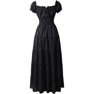 Chemise <span class=keywords><strong>médiévale</strong></span> Renaissance pour femmes, <span class=keywords><strong>robe</strong></span> <span class=keywords><strong>en</strong></span> <span class=keywords><strong>lin</strong></span>, longueur au sol, hauts paysans, décolleté sans col, Costume décontracté durable pour adultes - Product Image 1