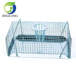 Metal Wire Big Live Animal Trap Cage Fox Raccoon Beaver Wolf Muskrat Weasel Trap Dogs Foldable Feral Stay Cat Cage Trap