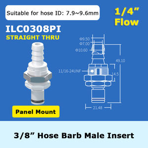 ZDVseal ILC0308PI Inserto de Montagem em Painel de 3/8'' para ID de 7.9MM-9.6MM |   Conexão Confiável para Transporte de Líquidos e Gases - Product Image 2